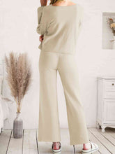 Load image into Gallery viewer, Long Sleeve Lounge Top and Drawstring Pants Set