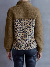 Load image into Gallery viewer, Leopard Quarter-Snap Teddy Sweatshirt