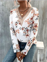 Load image into Gallery viewer, Printed V-Neck Long Sleeve Blouse