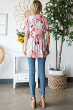 Load image into Gallery viewer, Heimish Full Size Floral V-Neck Short Sleeve Babydoll Blouse