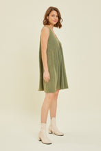 Load image into Gallery viewer, HEYSON Full Size Texture V-Neck Sleeveless Flare Mini Dress