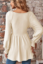 Load image into Gallery viewer, Peplum V-Neck Long Sleeve Blouse