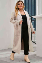 Load image into Gallery viewer, Plus Size Collared Neck Buttoned Longline Coat
