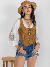 Load image into Gallery viewer, Fringe Lace-Up Vest