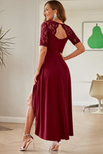 Load image into Gallery viewer, Lace Cutout V-Neck Short Sleeve Dress