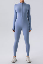 Load image into Gallery viewer, Half Zip Mock Neck Active Jumpsuit