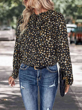 Load image into Gallery viewer, Printed Tie Neck Long Sleeve Top