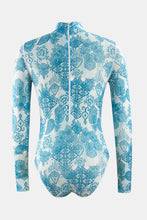Load image into Gallery viewer, Printed Mock Neck Long Sleeve One-Piece Swimwear