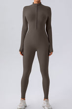 Load image into Gallery viewer, Half Zip Mock Neck Active Jumpsuit