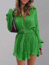 Load image into Gallery viewer, Button Up Dropped Shoulder Shirt Dress