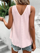 Load image into Gallery viewer, Eyelet V-Neck Wide Strap Tank