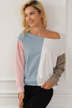 Load image into Gallery viewer, Color Block Boat Neck Sweatshirt