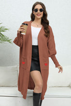 Load image into Gallery viewer, Lantern Sleeve Open Front Pocketed Cardigan
