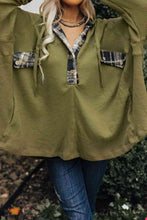 Load image into Gallery viewer, Waffle-Knit Buttoned Long Sleeve Hoodie