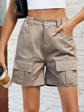 Load image into Gallery viewer, Pocketed High Waist Denim Shorts