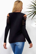 Load image into Gallery viewer, Cutout Round Neck Long Sleeve T-Shirt