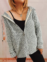 Load image into Gallery viewer, Zip Up Drawstring Long Sleeve Hooded Sweater