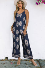 Load image into Gallery viewer, Printed V-Neck Sleeveless Jumpsuit