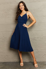 Load image into Gallery viewer, Tie Back Spaghetti Strap Pleated Dress