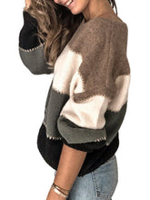 Load image into Gallery viewer, Color Block Round Neck Sweater
