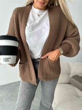Load image into Gallery viewer, Open Front Dropped Shoulder Cardigan