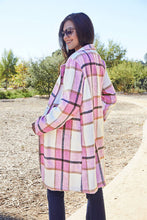 Load image into Gallery viewer, Double Take Full Size Plaid Button Up Lapel Collar Coat