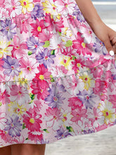 Load image into Gallery viewer, Printed Round Neck Tiered Dress
