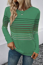 Load image into Gallery viewer, Striped Round Neck Long Sleeve T-Shirt