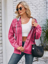 Load image into Gallery viewer, Pocketd Button Up Detachable Hooded Denim Jacket