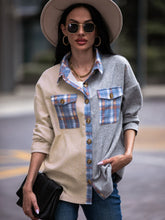 Load image into Gallery viewer, Plaid Contrast Drop Shoulder Shacket