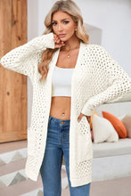 Load image into Gallery viewer, Open Front Dropped Shoulder Cardigan with Pockets