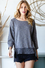 Load image into Gallery viewer, Reborn J Boat Neck Exposed Seam Slit Top