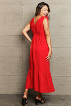 Load image into Gallery viewer, Drawstring V-Neck Sleeveless Dress
