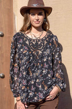 Load image into Gallery viewer, Printed Round Neck Long Sleeve Blouse