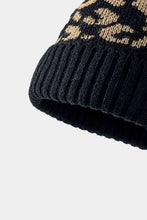 Load image into Gallery viewer, Leopard Pom-Pom Cuffed Beanie