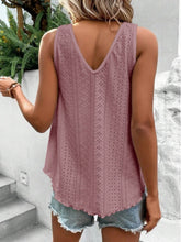 Load image into Gallery viewer, Eyelet V-Neck Wide Strap Tank