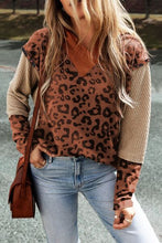 Load image into Gallery viewer, Leopard Dropped Shoulder Hoodie
