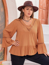 Load image into Gallery viewer, Plus Size V-Neck Peplum Blouse