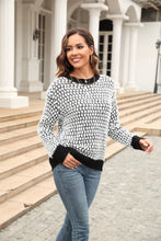 Load image into Gallery viewer, Printed Round Neck Dropped Shoulder Sweater