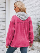 Load image into Gallery viewer, Pocketd Button Up Detachable Hooded Denim Jacket