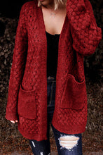 Load image into Gallery viewer, Open Front Dropped Shoulder Cardigan with Pockets