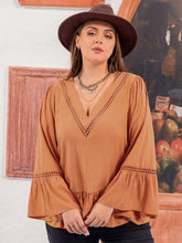 Load image into Gallery viewer, Plus Size V-Neck Peplum Blouse