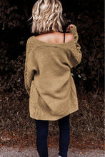 Load image into Gallery viewer, Open Front Dropped Shoulder Cardigan with Pockets