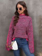 Load image into Gallery viewer, Heathered Turtleneck Long Sleeve Sweater