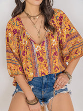 Load image into Gallery viewer, Printed Tie Neck Blouse
