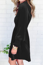 Load image into Gallery viewer, Smocked Round Neck Long Sleeve Dress