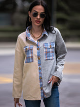 Load image into Gallery viewer, Plaid Contrast Drop Shoulder Shacket
