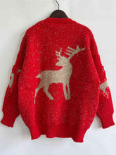 Load image into Gallery viewer, Reindeer Round Neck Long Sleeve Sweater