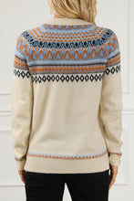 Load image into Gallery viewer, Geometric Round Neck Long Sleeve Sweater