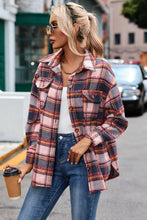 Load image into Gallery viewer, Plaid Dropped Shoulder Shirt Jacket